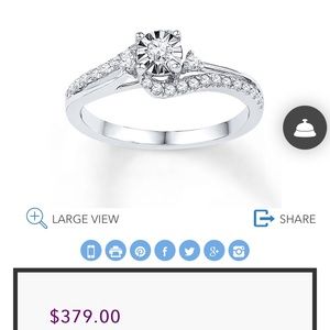 Diamond ring 1/4 ct sterling silver